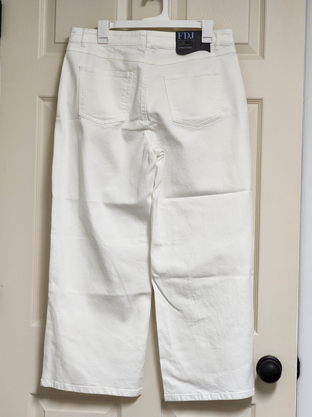 French Dressing Jeans FDJ Christina Wide Crop Ivory Size 12 MSRP $119 - Picture 4 of 14